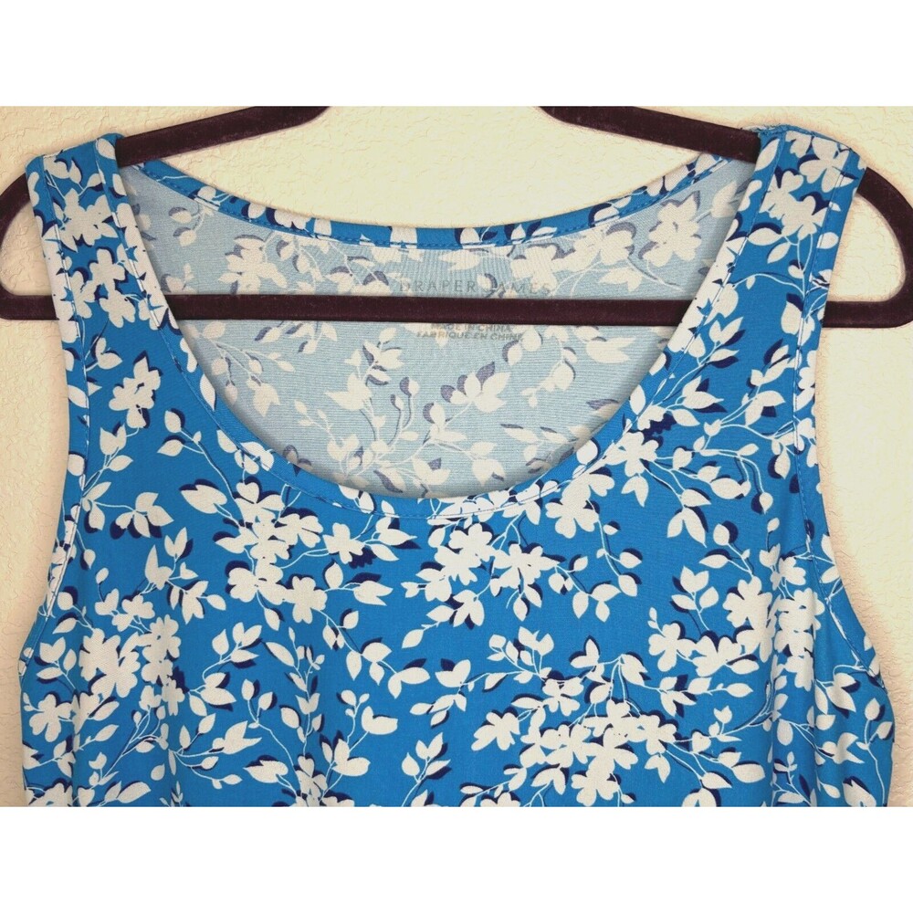 Draper James Nightie Blue‎ Shadow Floral Ruffle Pajama Dress Ruffle Small Medium - Picture 6 of 9